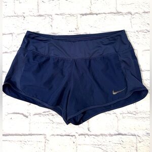 Nike Dri-Fit Running Shorts Dark Blue Lined Athletic Shorts Women’s Size Medium